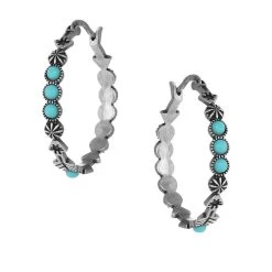 Montana Silversmiths Round Turquoise Hoop Earring