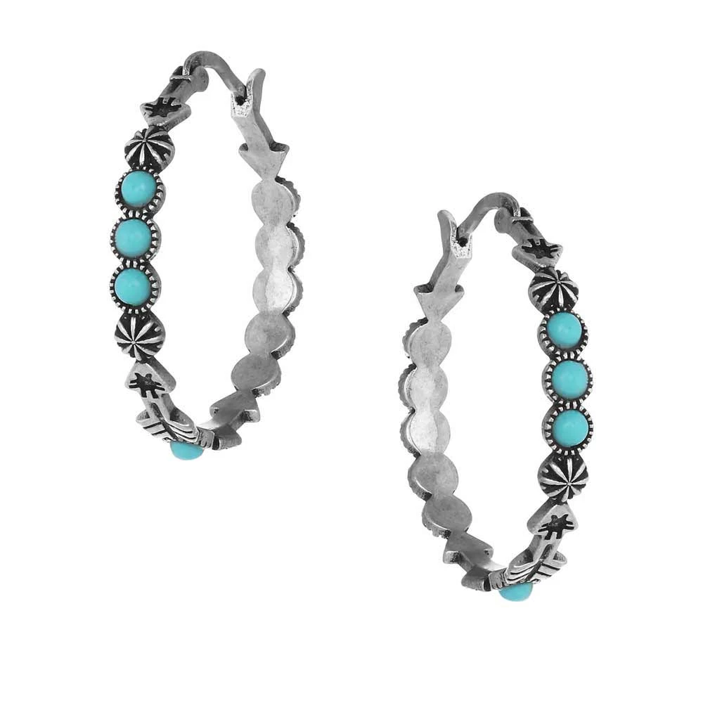Montana Silversmiths Round Turquoise Hoop Earring 1 Montana Silversmiths Round Turquoise Hoop Earring