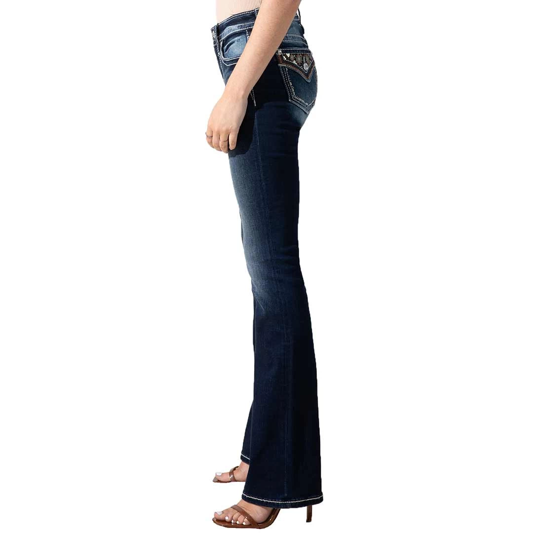 Miss Me Women's Aztec Accent Bootcut Jeans 2 Miss Me Women's Aztec Accent Bootcut Jeans - Image 2