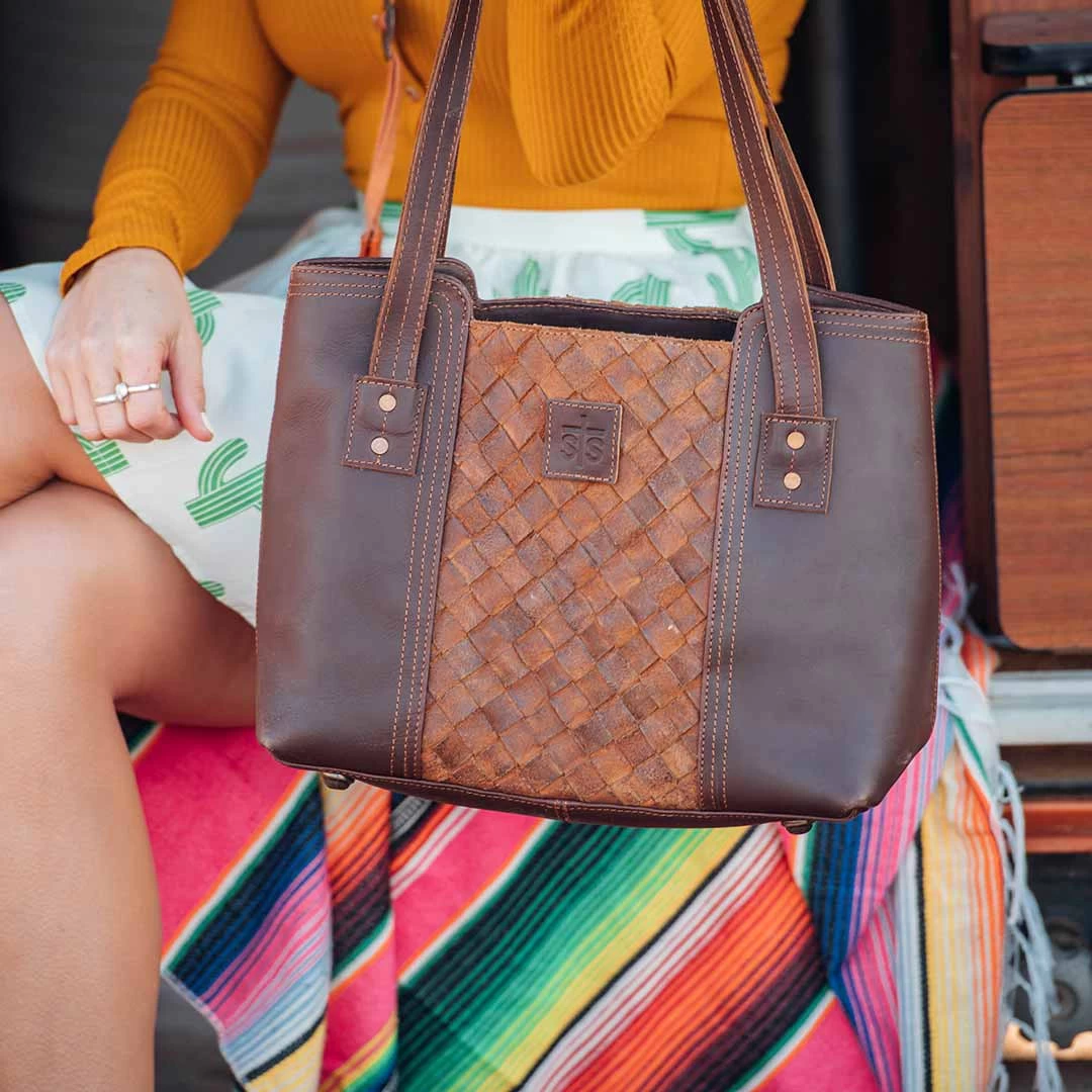 STS Ranchwear Basket Weave Small Tote Bag 2 STS Ranchwear Basket Weave Small Tote Bag - Image 2