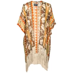 Hooey Brands Women's Long Kimono With Fringe -Western Fashion Ladies img42259 hooey brands women s long kimono with fringe