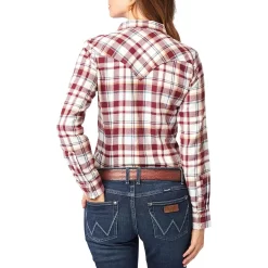 Wrangler Women's Flannel Plaid Snap Shirt -Western Fashion Ladies img46735 wrangler women s flannel plaid snap shirt