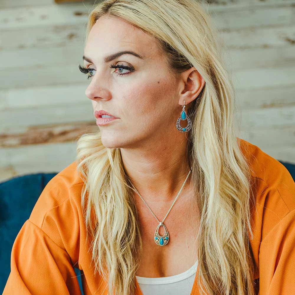 Montana Silversmiths New Stone Teardrop Earrings 3 Montana Silversmiths New Stone Teardrop Earrings - Image 3