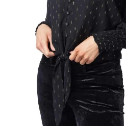 Wrangler Women's Retro Tie Front Poet Sleeve Cropped Blouse -Western Fashion Ladies img50213 wrangler women s retro tie front poet sleeve cropped blouse