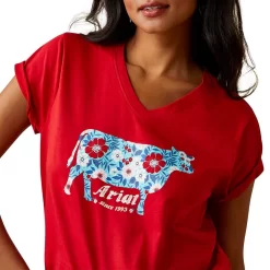 Ariat Women's Flower Cow Graphic T-Shirt -Western Fashion Ladies img51331 ariat women s flower cow graphic t shirt
