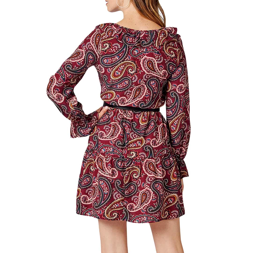 Wrangler Women's Ruffle V-Neck Paisley Print Dress 2 Wrangler Women's Ruffle V-Neck Paisley Print Dress - Image 2