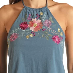 Rock & Roll Cowgirl Women's Embroidered Halter Top -Western Fashion Ladies img52541 rock roll cowgirl women s embroidered halter top