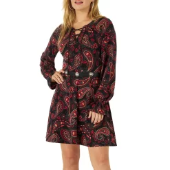 Wrangler Women's Retro Lace-up Paisley Print Dress
