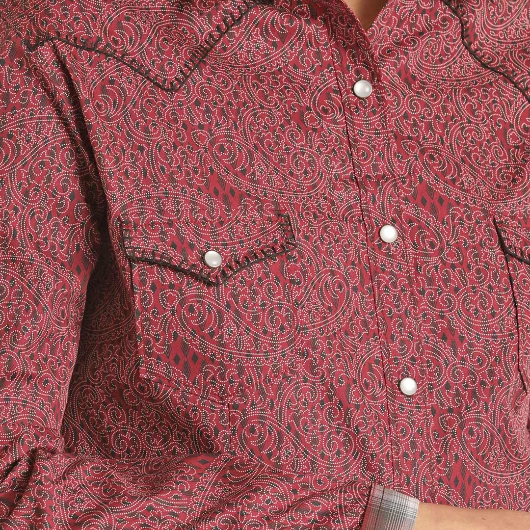 Rough Stock Women's Stitched Yoke Diamond Paisley Snap Shirt 2 Rough Stock Women's Stitched Yoke Diamond Paisley Snap Shirt - Image 2