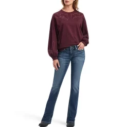 Ariat Women's Stitched Crew Sweatshirt -Western Fashion Ladies img66864 ariat women s stitched crew sweatshirt