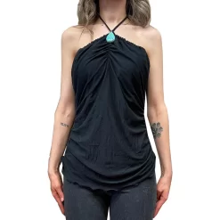 Pat Dahnke Women's Turquoise Cabochon Halter Tube Top