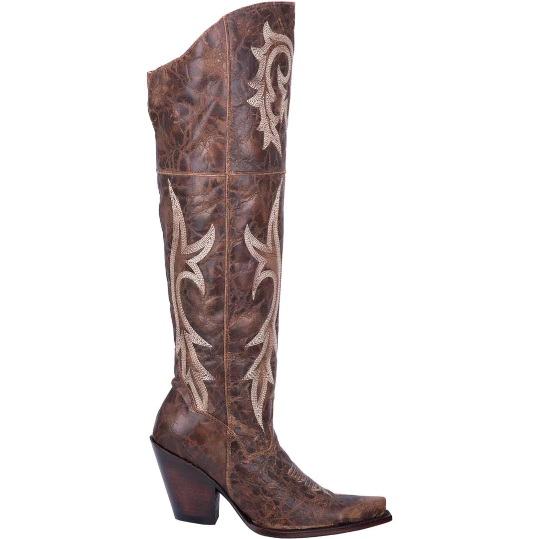 Dan Post Women's Jilted Leather Over The Knee Cowgirl Boots 4 Dan Post Women's Jilted Leather Over The Knee Cowgirl Boots - Image 4