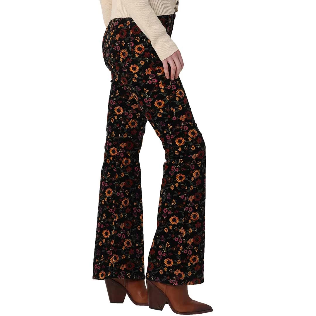 Wrangler Women's Fierce Flare Floral Print Corduroy Jeans 2 Wrangler Women's Fierce Flare Floral Print Corduroy Jeans - Image 2