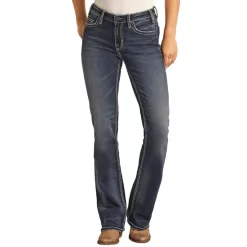 Rock & Roll Cowgirl Women's Cow Print Embroidered Bootcut Jeans 5 Rock & Roll Cowgirl Women's Cow Print Embroidered Bootcut Jeans -Western Fashion Ladies img75287 rock roll cowgirl women s cow print embroidered bootcut jeans