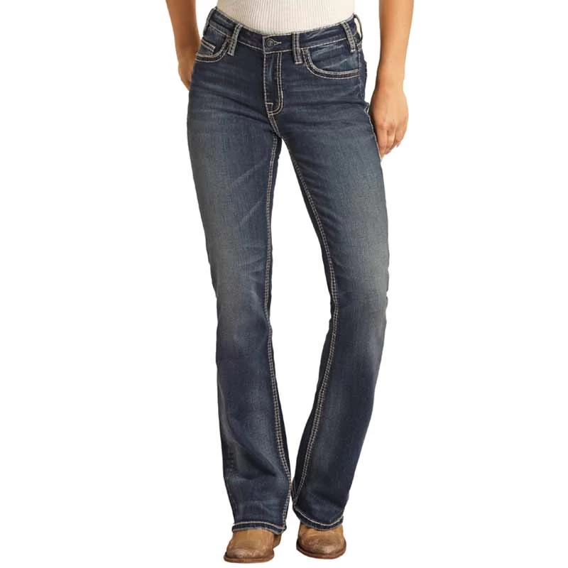 Rock & Roll Cowgirl Women's Cow Print Embroidered Bootcut Jeans 3 Rock & Roll Cowgirl Women's Cow Print Embroidered Bootcut Jeans - Image 3