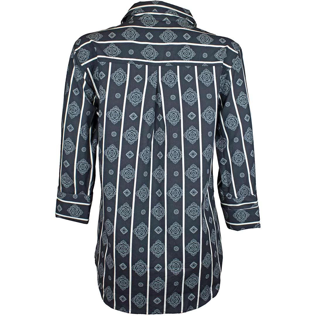 Cruel Denim Women's Medallion Print Button-Down Shirt 2 Cruel Denim Women's Medallion Print Button-Down Shirt - Image 2