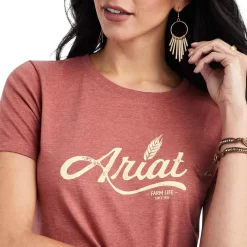 Ariat Women's Wheat Script Graphic T-Shirt -Western Fashion Ladies img79165 ariat women s wheat script graphic t shirt