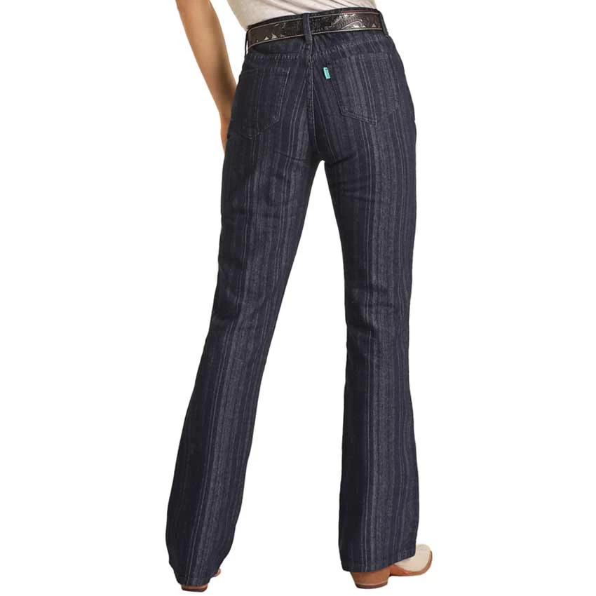 Hooey Women's Jacquard Stripe High Rise Bootcut Jeans 1 Hooey Women's Jacquard Stripe High Rise Bootcut Jeans