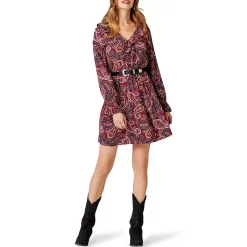 Wrangler Women's Ruffle V-Neck Paisley Print Dress 7 Wrangler Women's Ruffle V-Neck Paisley Print Dress -Western Fashion Ladies img83979 wrangler women s ruffle v neck paisley print dress