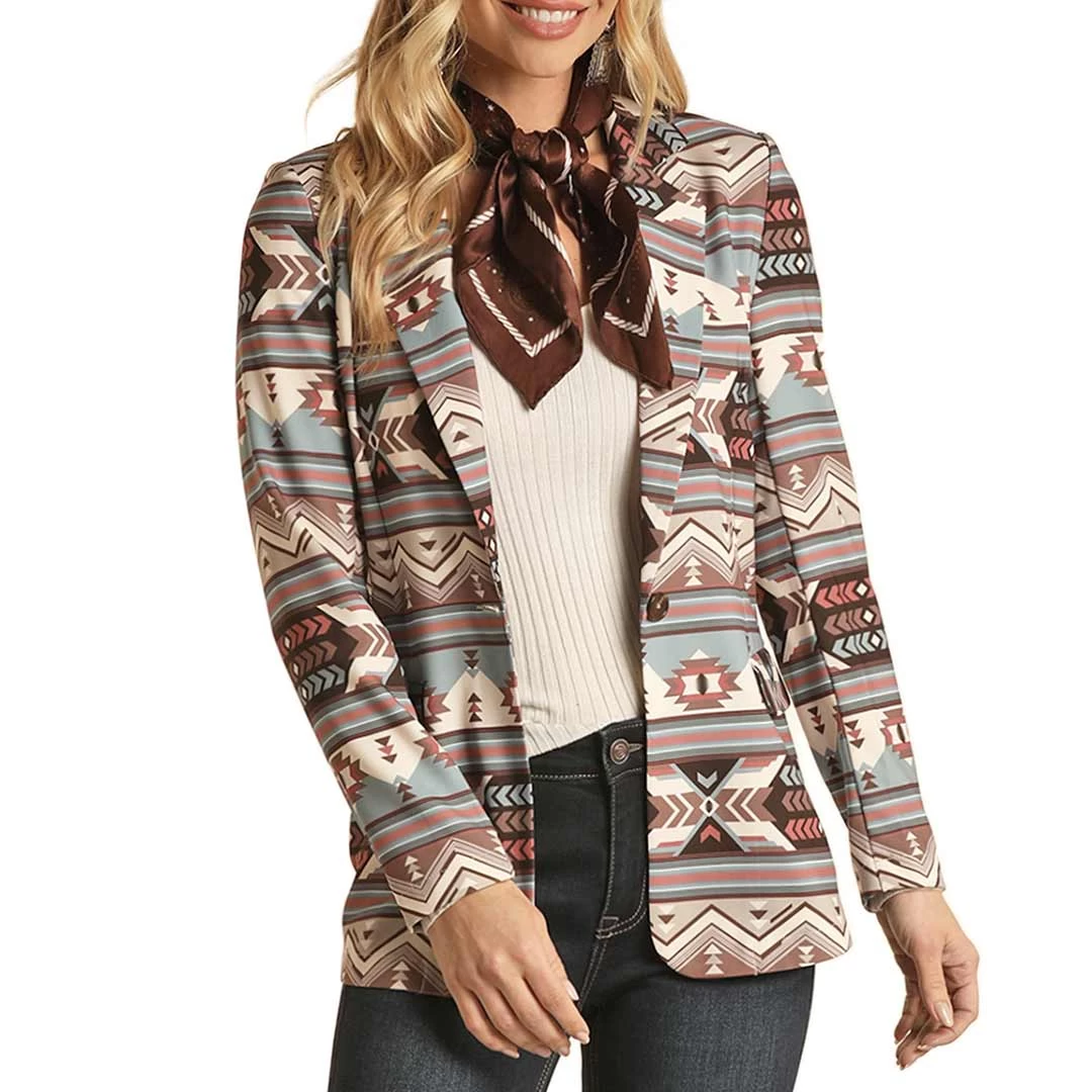 Rock & Roll Cowgirl Women's Aztec Blazer 1 Rock & Roll Cowgirl Women's Aztec Blazer