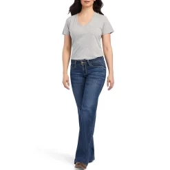 Ariat Women's Trouser Mid Rise Amaryllis Wide Leg Jeans -Western Fashion Ladies img88742 ariat women s trouser mid rise amaryllis wide leg jeans