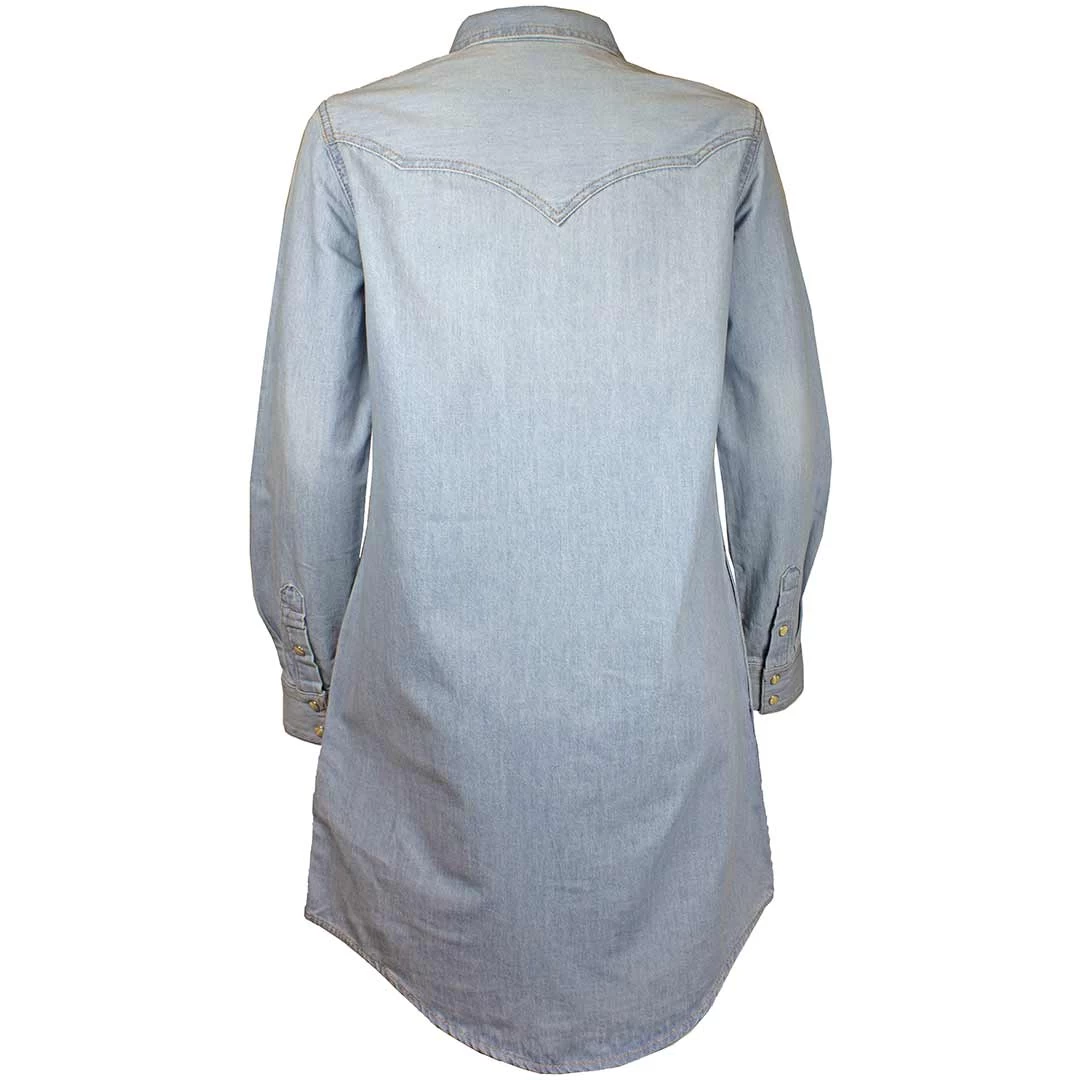Wrangler Women's Snap Front Denim Shirt Dress 2 Wrangler Women's Snap Front Denim Shirt Dress - Image 2
