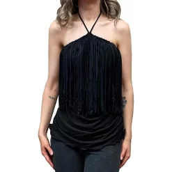 Pat Dahnke Women's Fringe Halter Tube Top