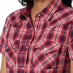 Wrangler Women's Essential Short Sleeve Plaid Snap Shirt 10 Wrangler Women's Essential Short Sleeve Plaid Snap Shirt -Western Fashion Ladies img94222 wrangler women s essential short sleeve plaid snap shirt