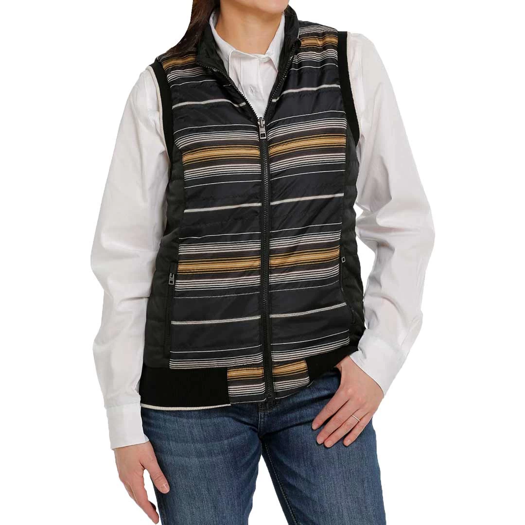 Cinch Women's Quilted Reversible Stripe Vest 1 Cinch Women's Quilted Reversible Stripe Vest