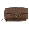 Justin Ostrich Print Zip Around Wallet