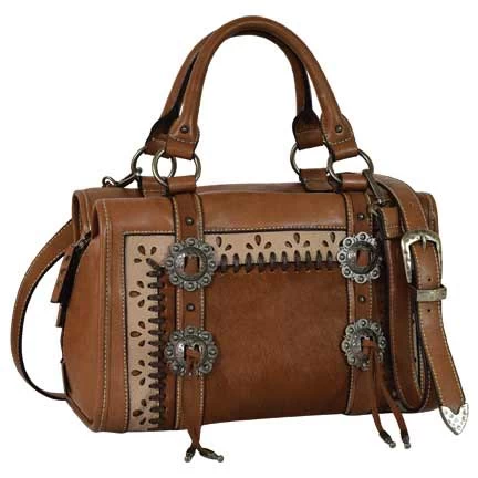 Justin Women's Hair On Hide Concho Satchel 1 Justin Women's Hair On Hide Concho Satchel