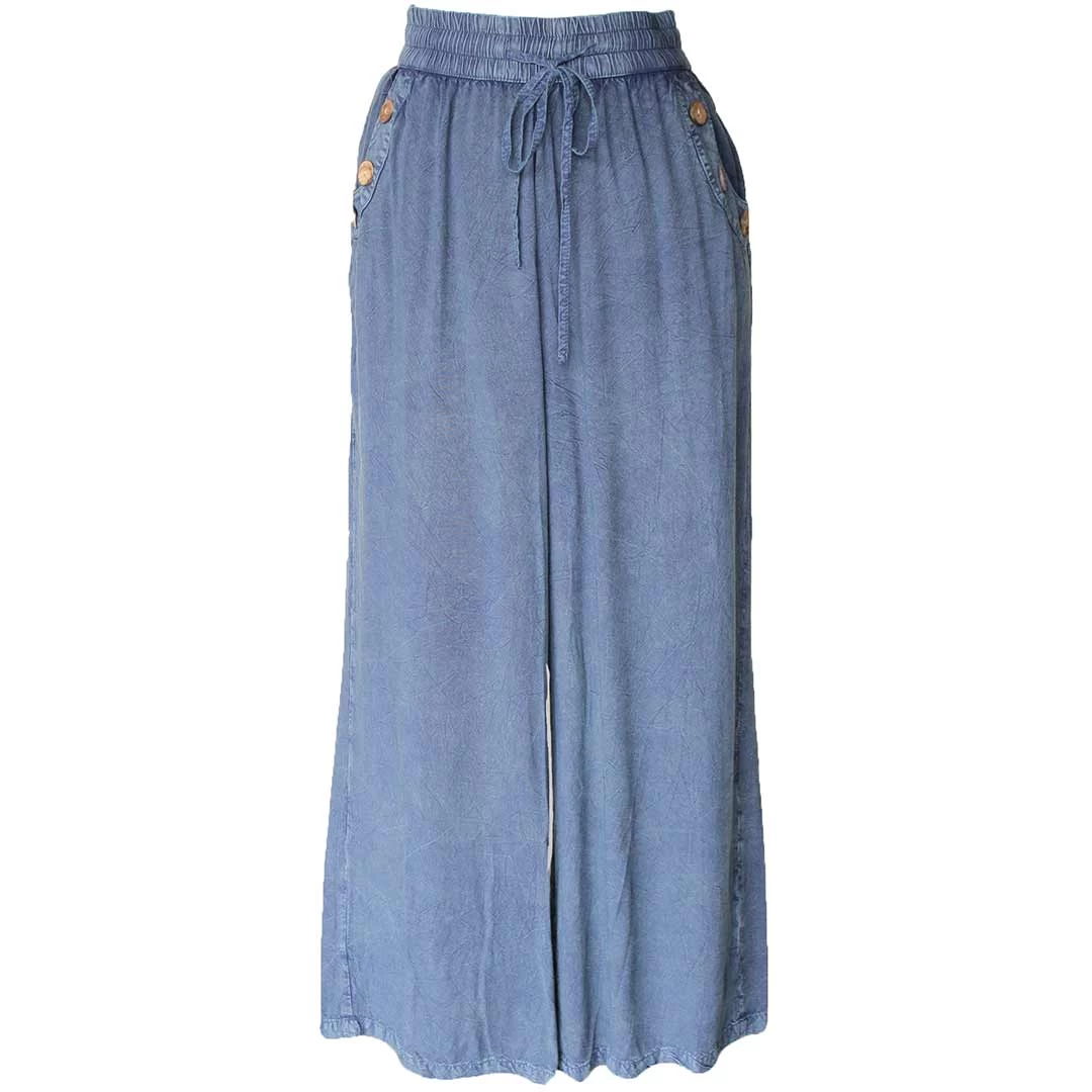 Keren Hart Women's Denim Palazzo Pants 1 Keren Hart Women's Denim Palazzo Pants