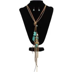 M&F Western Leather And Turquoise Jewelry Set