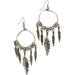 M&F Western Women's Feather Hoop Earrings