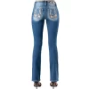Miss Me Women's Floral Horseshoe Bootcut Jeans