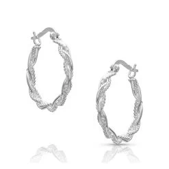 Montana Silversmiths Women's Braided Rope Hoop Earrings