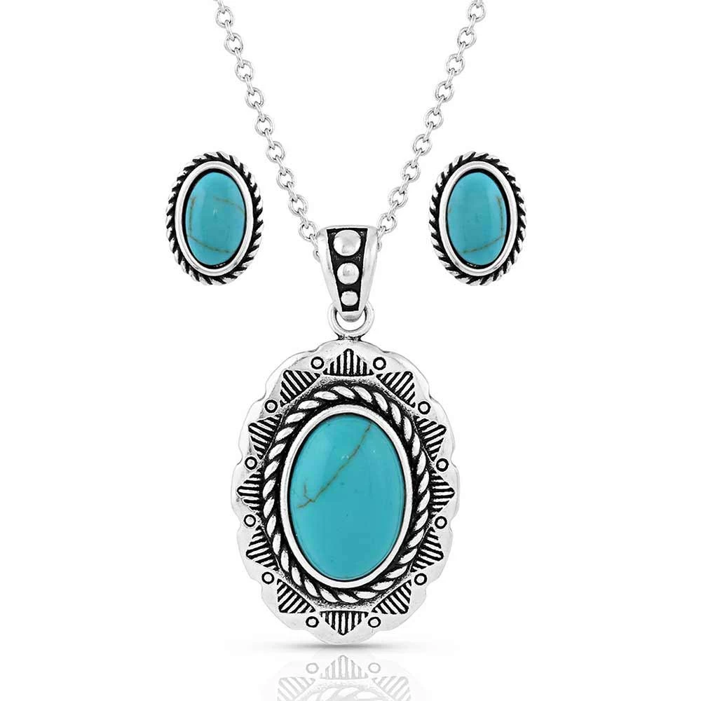 Montana Silversmiths Into The Blue Turquoise Oval Jewelry Set 1 Montana Silversmiths Into The Blue Turquoise Oval Jewelry Set
