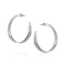 Montana Silversmiths Women's Cut Trio Hoop Earrings -Western Fashion Ladies montana silversmiths women s cut trio hoop earrings
