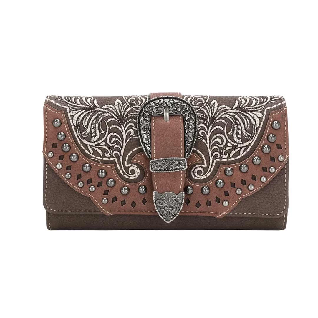 Montana West Buckle Collection Embroidered Wallet 1 Montana West Buckle Collection Embroidered Wallet
