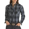 Panhandle Rough Stock Women's Plaid Snap Shirt