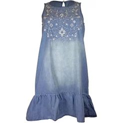 Panhandle Women's Embroidered Denim Tank Dress