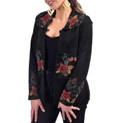 Peruvian Perfection Women's Floral Reversible Blazer -Western Fashion Ladies peruvian perfection women s floral reversible blazer