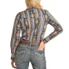 Rock & Roll Cowgirl Women's Aztec Print Snap Shirt
