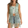 Rock & Roll Cowgirl Women's Crochet Fringe Knit Vest