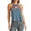 Rock & Roll Cowgirl Women's Embroidered Halter Top