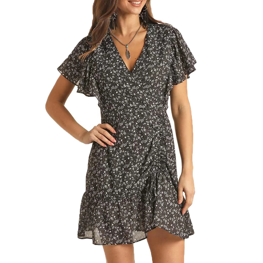 Rock & Roll Cowgirl Women's Floral Print Mini Dress 1 Rock & Roll Cowgirl Women's Floral Print Mini Dress