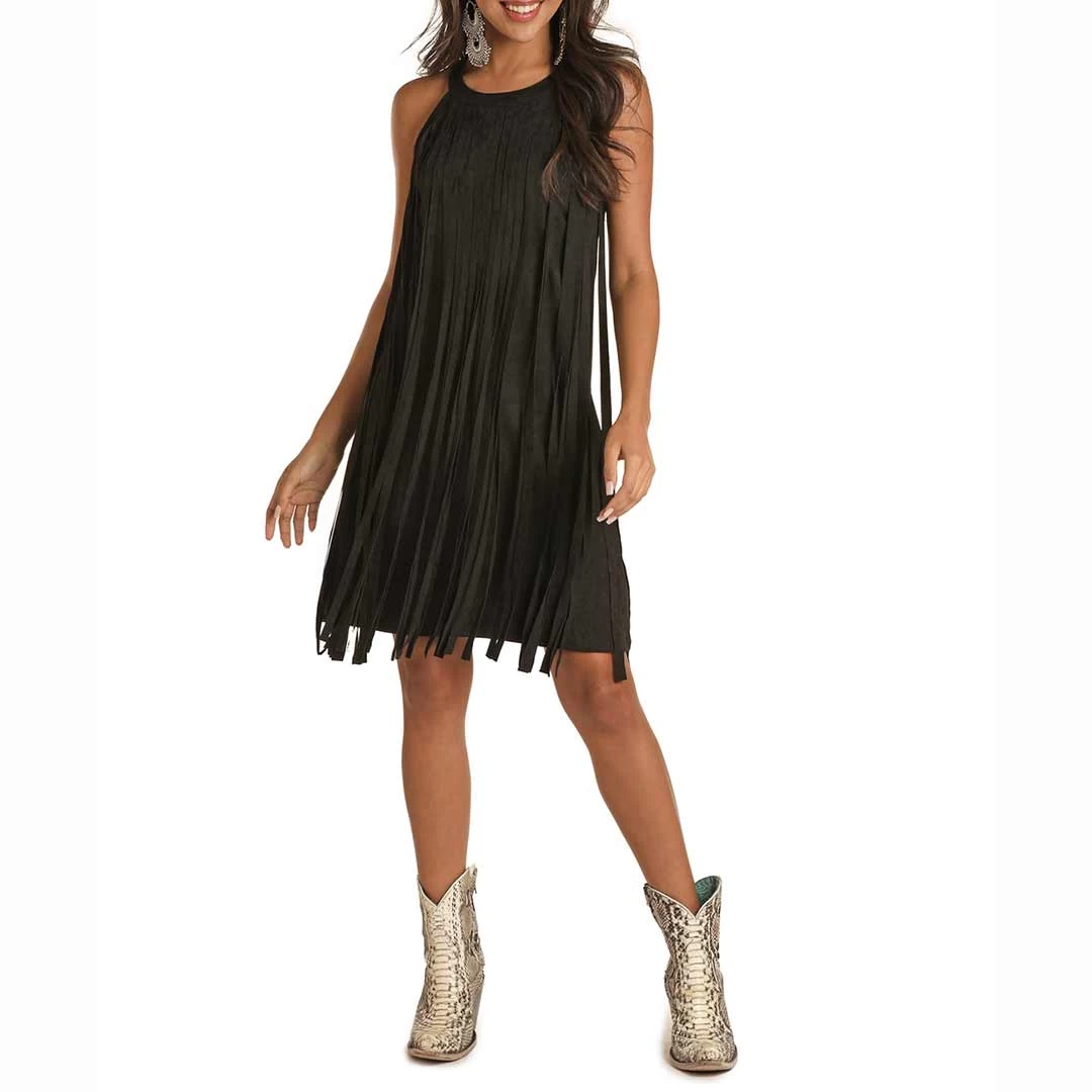 Rock & Roll Cowgirl Women's Microsuede Fringe Dress 2 Rock & Roll Cowgirl Women's Microsuede Fringe Dress - Image 2