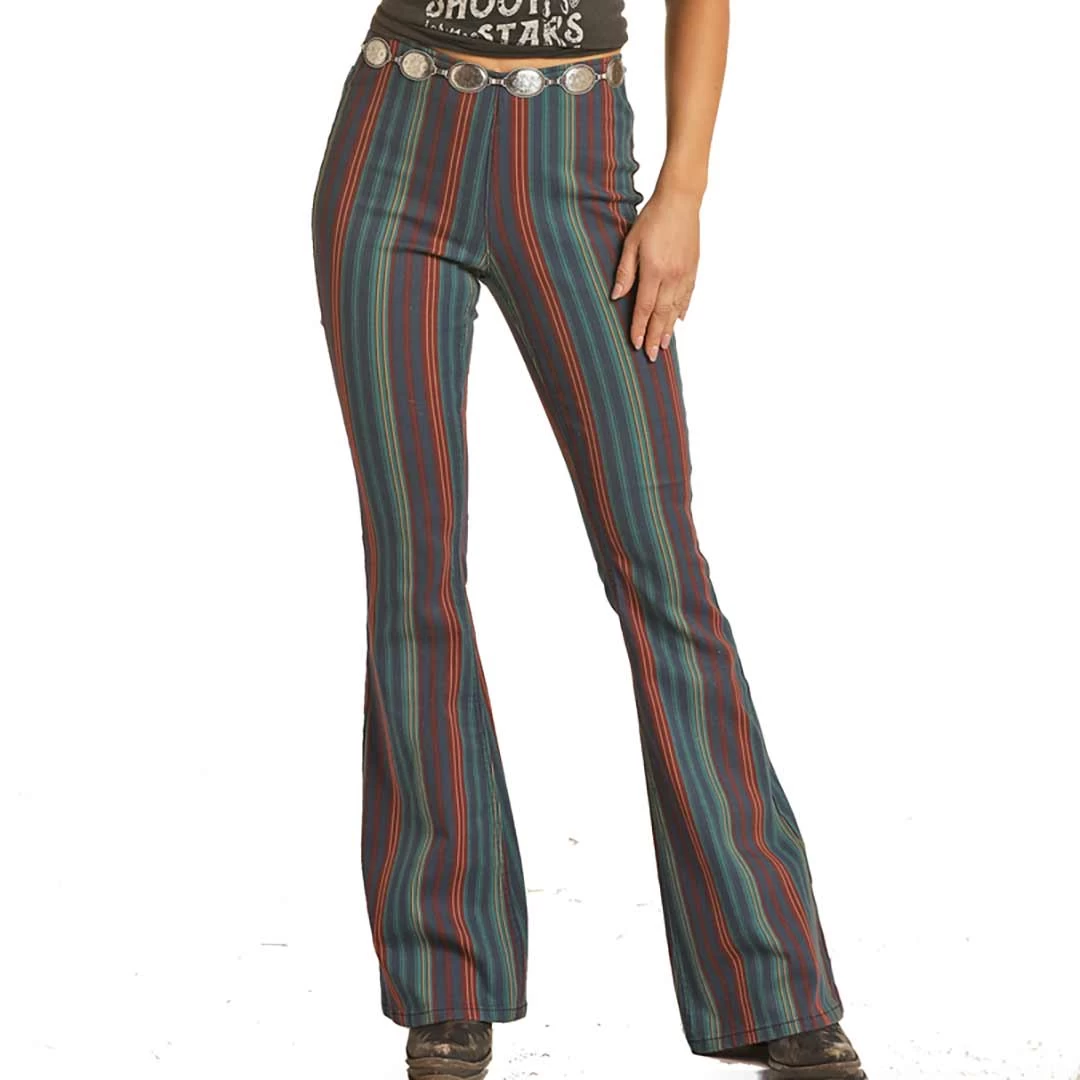 Rock & Roll Cowgirl Women's Retro Stripe Flare Leg Jeans 3 Rock & Roll Cowgirl Women's Retro Stripe Flare Leg Jeans - Image 3