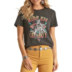 Rock & Roll Cowgirl Women's Ride Em Oversized Graphic T-shirt
