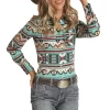 Rock & Roll Cowgirl Women's Southwest Print Snap Shirt